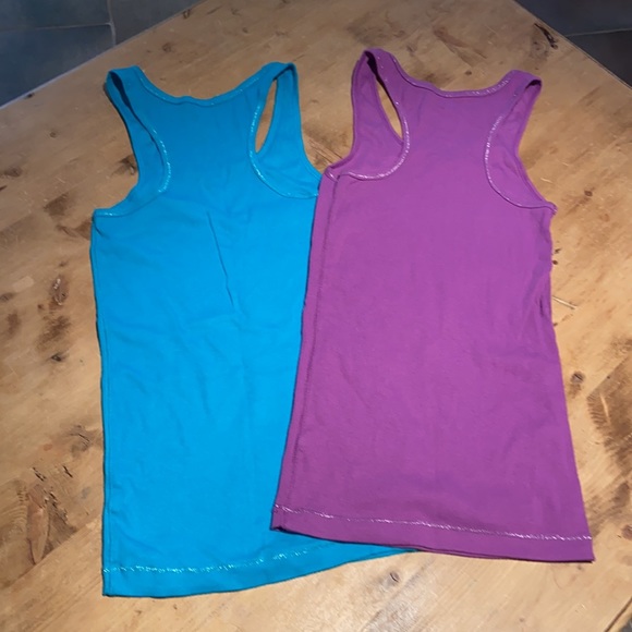 Two tank tops Sz Large purple & turquoise SO - Picture 3 of 3
